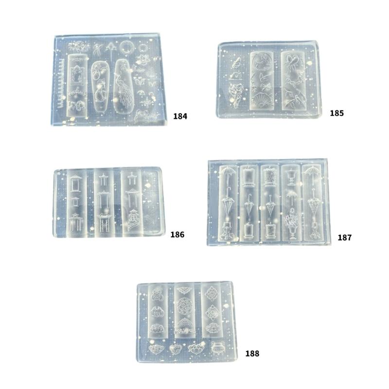Reusable Nail Charm Silicone Mold For Chinese Emboss 3D Nail Art Creations And Creative Nail Embellishments