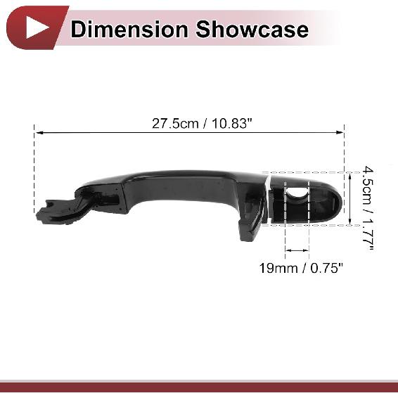 1 Pc Car Exterior Door Handles Grip for Hyundai for Kia Sportage 2005-2010 Front Left No.826511F000 Black ABS