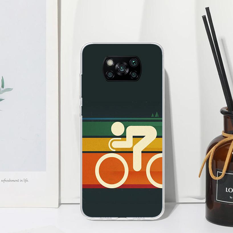 Bicycle Bike Sport Phone Case For Xiaomi Poco X7 X6 X5 M7 M8 Pro F7 Ultra Redmi 15C 15 13C 13 12C 12 10 10C 10A Art Fundas Poco