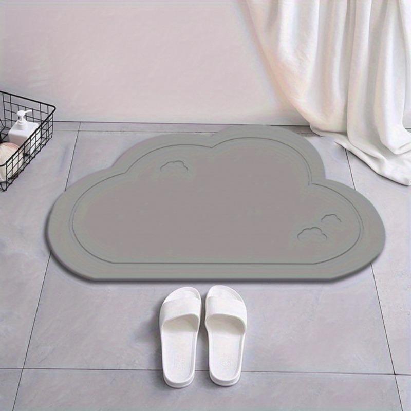 

1PC Solid Color Cloud Diatom Mud Mat Absorbent Quick-dry Anti-slip Bathroom Bedroom Entrance Door Mat Carpets for Living Room серый