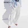 MO&Co. Active Series Cotton Pleated Wide-Leg Pants