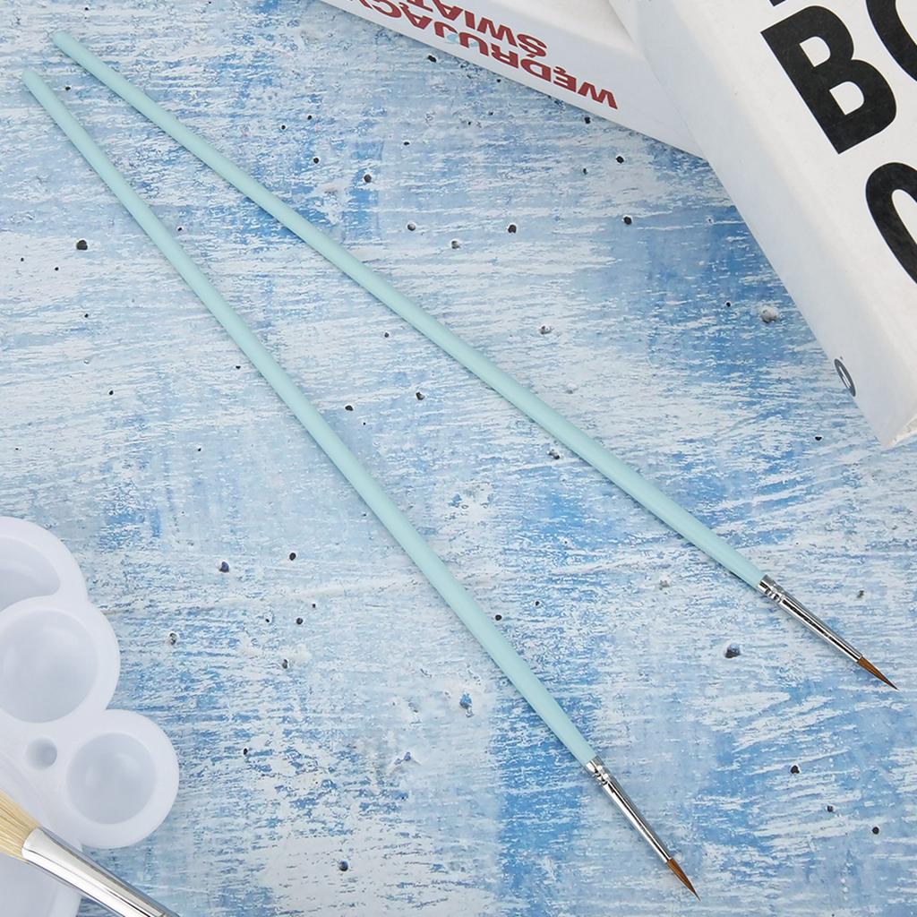 2Pcs Watercolor Painting Brush Wood Handle Nylon Wolf Hair Drawing Tool Art Supplies