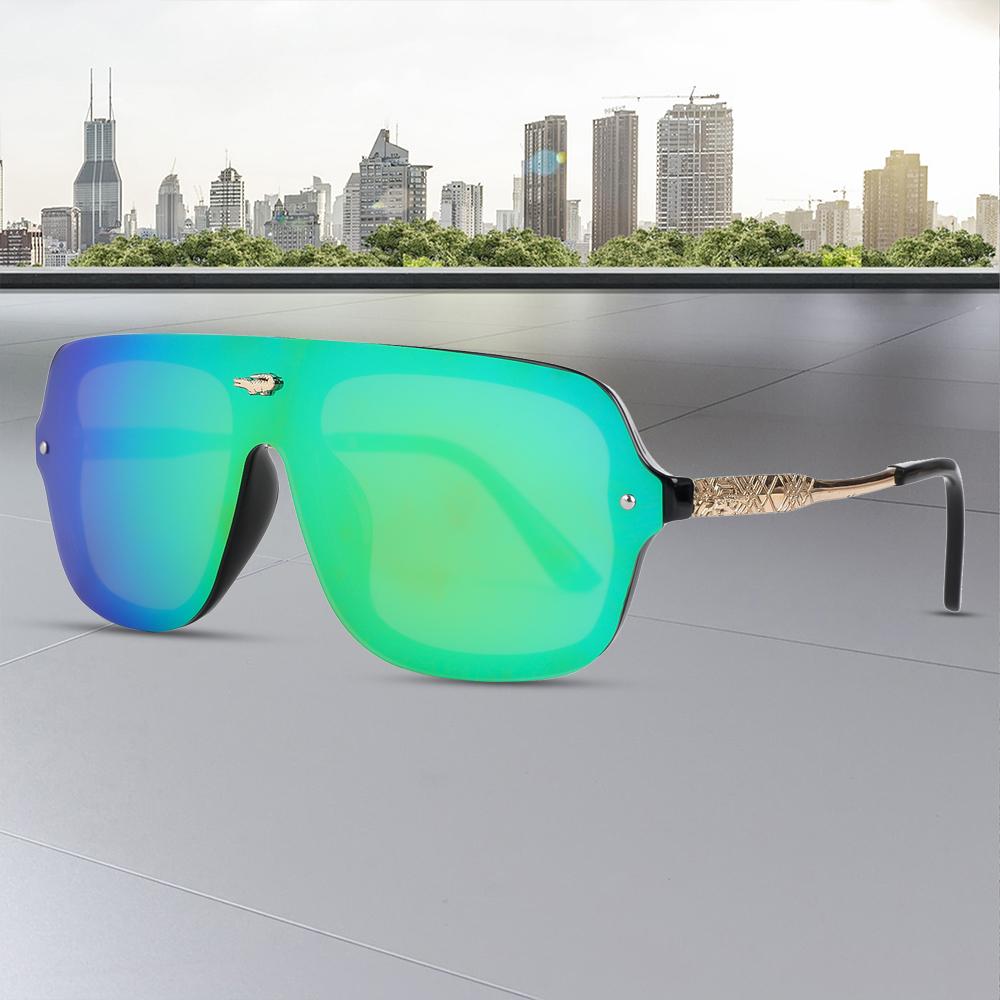 Polarization Men's Sunglasses Big Frame Sunglasses for Men Women Alloy Frame Stylish Glasses for Traveling Fishing Driving UV400 Protection