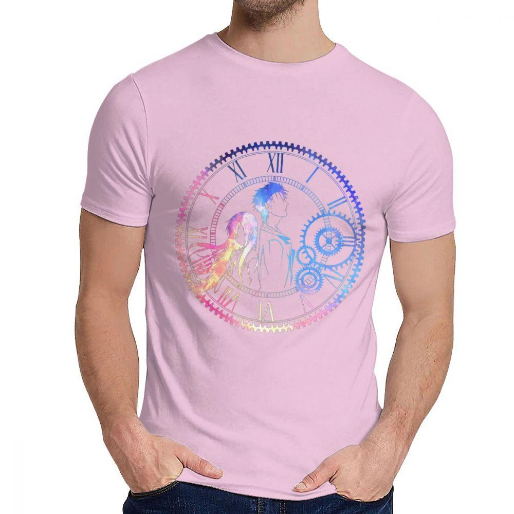 Steins Gate Loving Colors T Shirt Round Neck Popular Man Free Shipping Big Size Tshirt