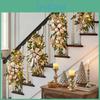 Garland Christmas Christmas Wreath Christmas Swag With Berries Ornament Staircase With Led Lights Front Door