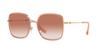 Coach Sunglasses HC7139BD Rose Gold with Pink Gradient Size 58 Glitter/Pink Lenses,