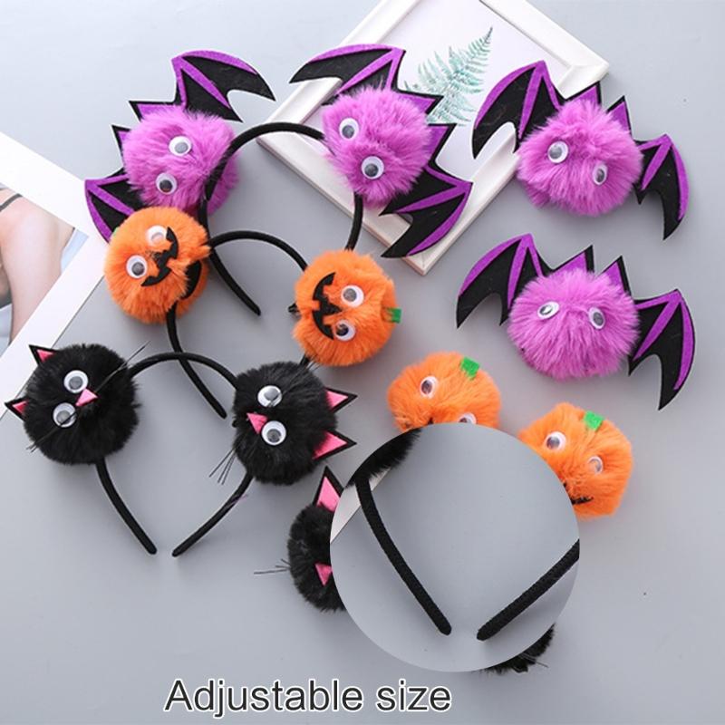 Versatile Halloween Cosplay 3D Pumpkin Bat Headband Women's Headpieces Decoration Hair Accessory Comfortable Wear