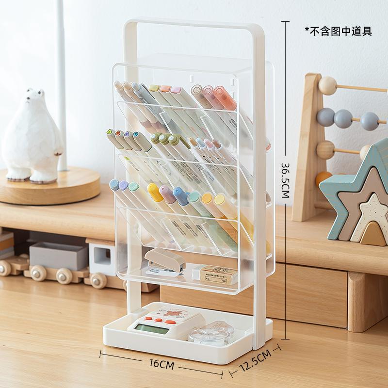 Simple and Portable Storage Box, Multifunctional Slanted Transparent Large Capacity Creative Pen Holder прозрачный белый