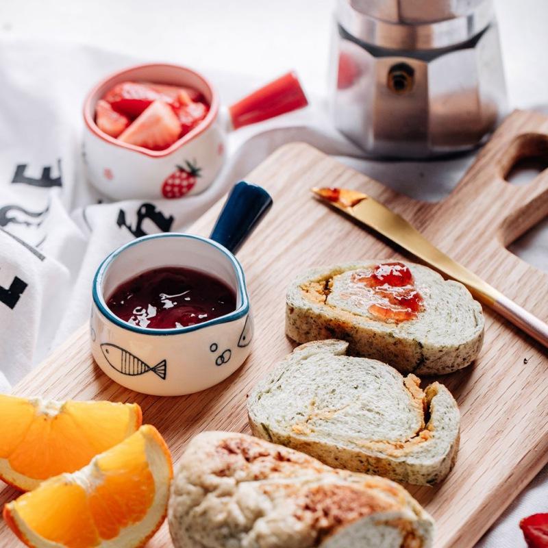 Cute Ceramic Small Disamba Coffee Add Milk Seasoning Disc Seasoning Sauce Vinegar Tableware Seasoning Disc Small Milk Milk Pot Green