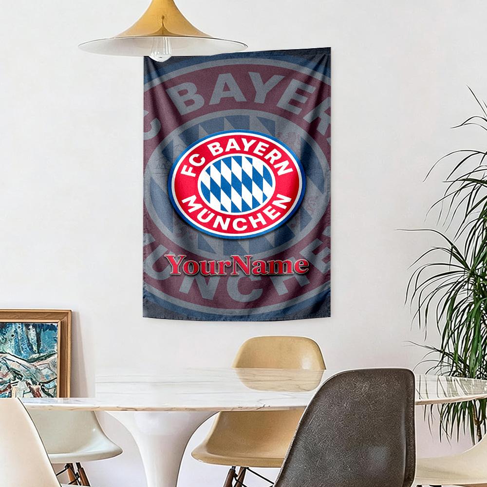 Bayern Munich Custom Your Name Wall Decor Tapestry Art For Pet Memorial Birthdaywedding Party Backdrop Family Gift
