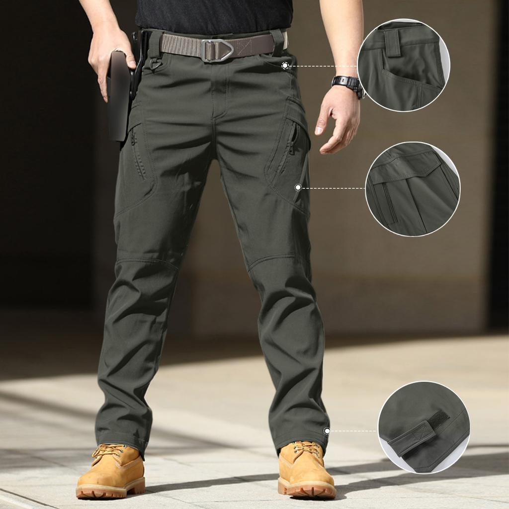Herren Cargo-Hose Outdoor Mehrere Taschen Reißverschluss Leichter Strapazierfähiger Stretchstoff Hose