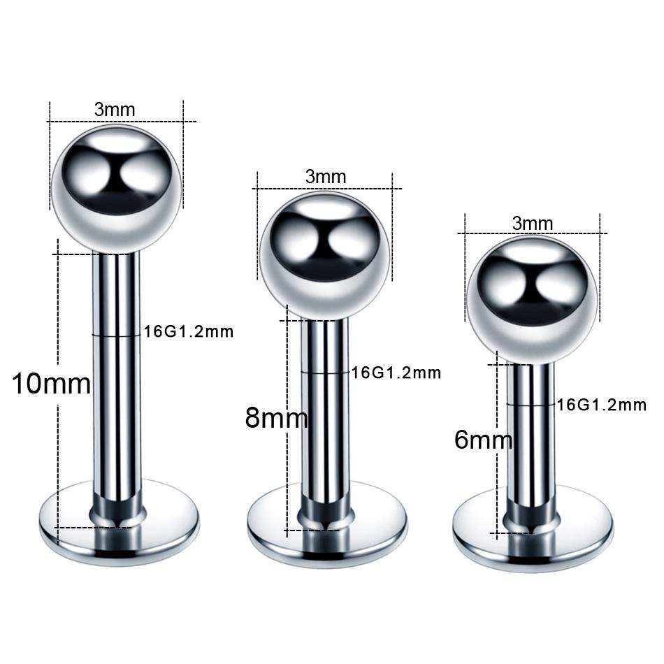 Stainless Steel Tapered Ball Labret Stud and Body Piercing Jewelry