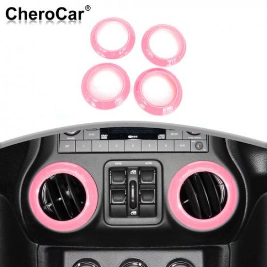 4X Interior Air Conditioner Cover Trim Frame For Jeep Wrangler JK 2011-2017 Pink