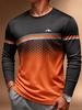 2026 Einfaches Herren-Streifen-Gradient-T-Shirt Herbst Outdoor Mode Langarm-Oberteile Übergroße Langarm-T-Shirts Herrenbekleidung