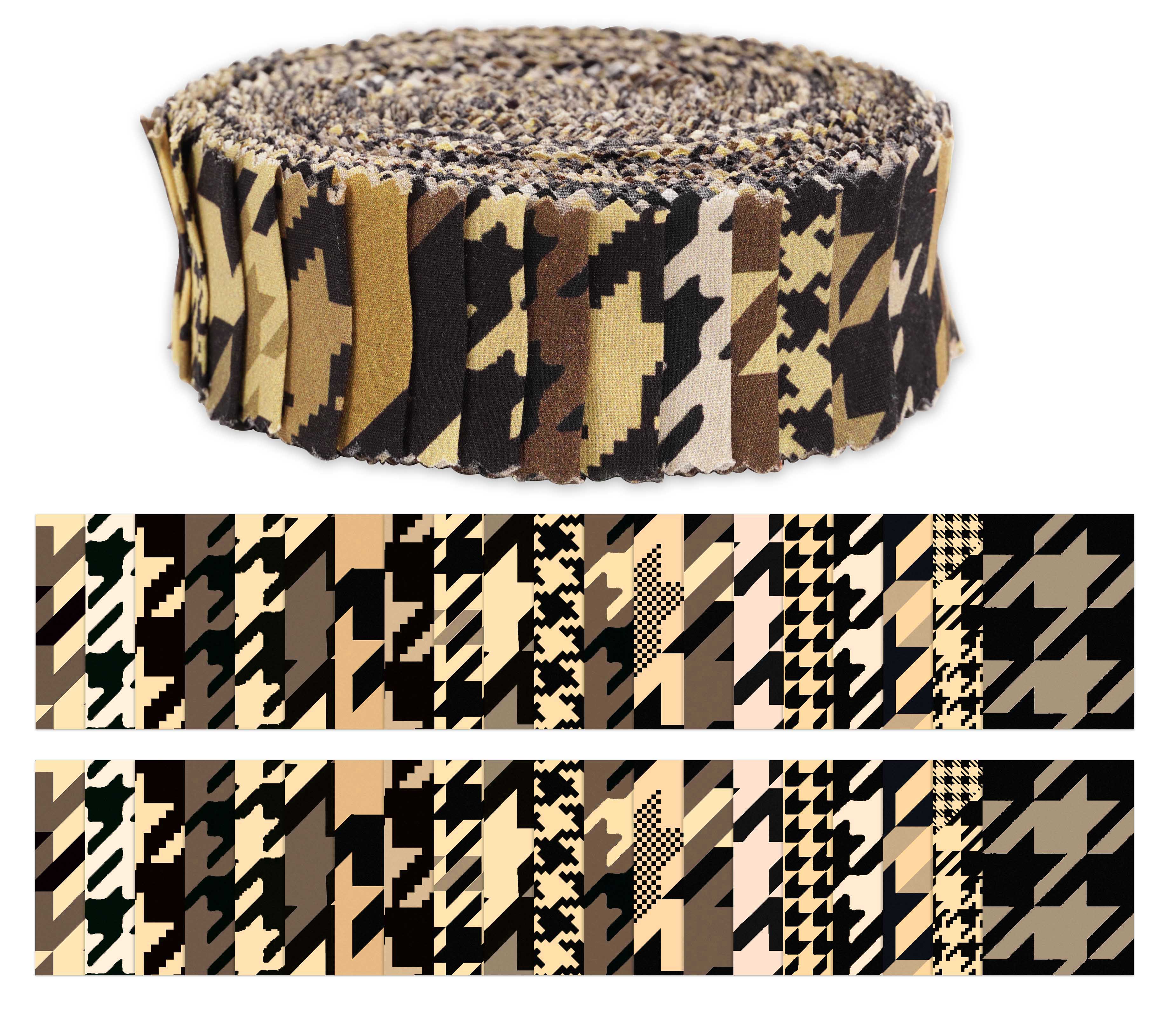 

Soimoi 40 шт. бавовняної тканини з принтом «гусяча лапка» для стьобання ремісничих смужок 2,5 x 42 дюймів желейний рулон - 1.5x42inches коричневий