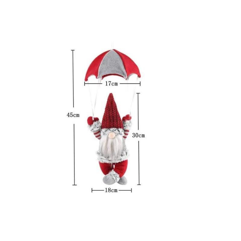 Christmas Parachuting Santa Claus Doll Hanging Ornament For Shop Window Home Holiday Party Scene Decoration Gift Supplies