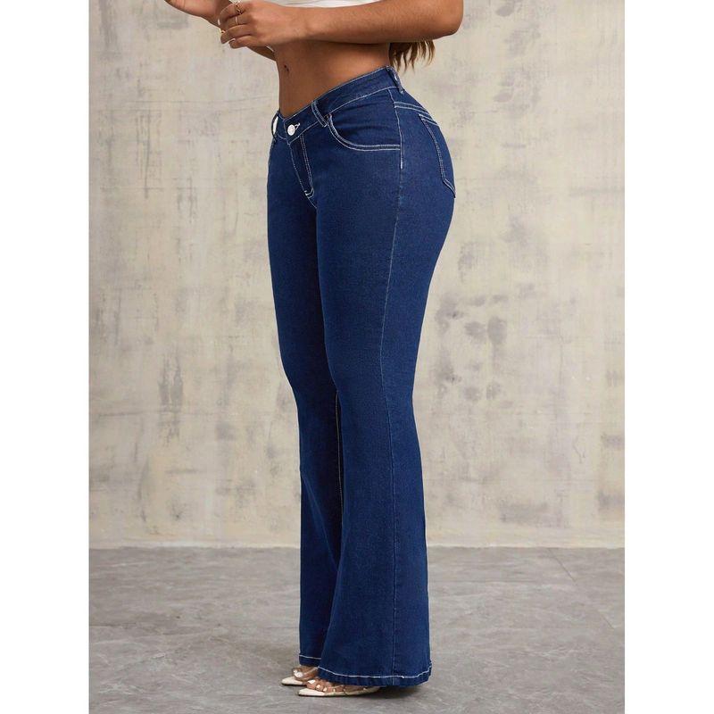 

X--65775# Women s Clothing Fashion New Arrival Fashion All-Match Silm Denim Pants Blue S