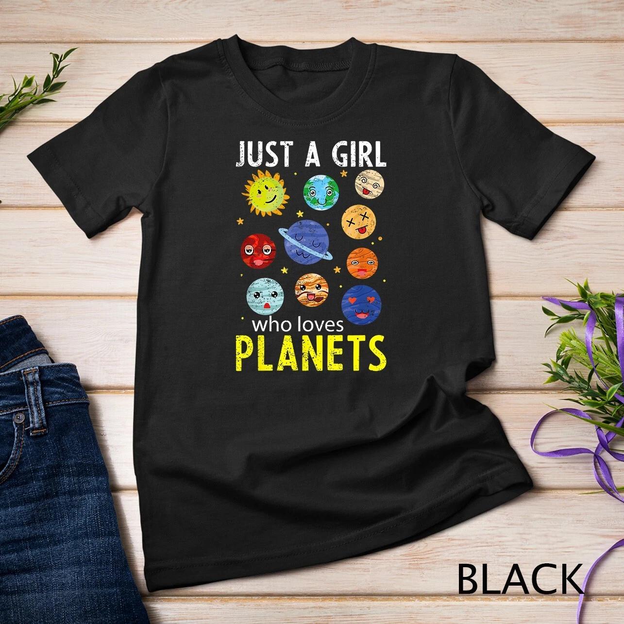 Astronomy Lover Space Scientist Girls Women Cute Planets Unisex T-shirt 1 S
