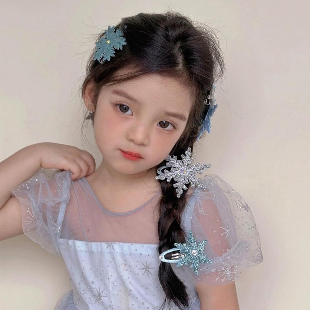 YINKE 6-Piece Hair Accessory Set for Kids and Adults, Snowflake Hair Clips, Perfect for Christmas, Parties, Costumes, School Festivals, and Recitals