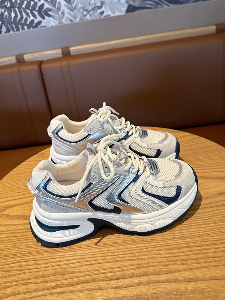 

Туфли папы для девочки 2025 новая весна и лето платформа модные популярные универсальные интернет-знаменитость взрыв беговые повседневные спортивные туфли тренд 40 синий