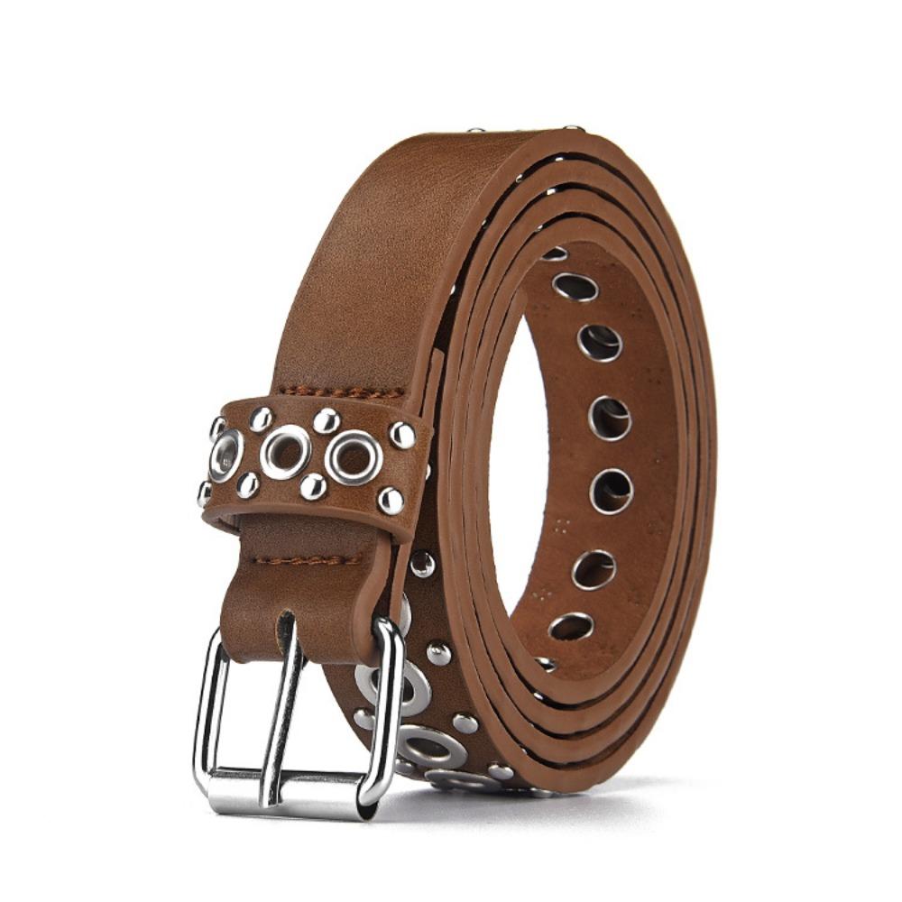 Pin Buckle Belt PU Leather Thin Belt Trendy Waist Strap Decor Accessories