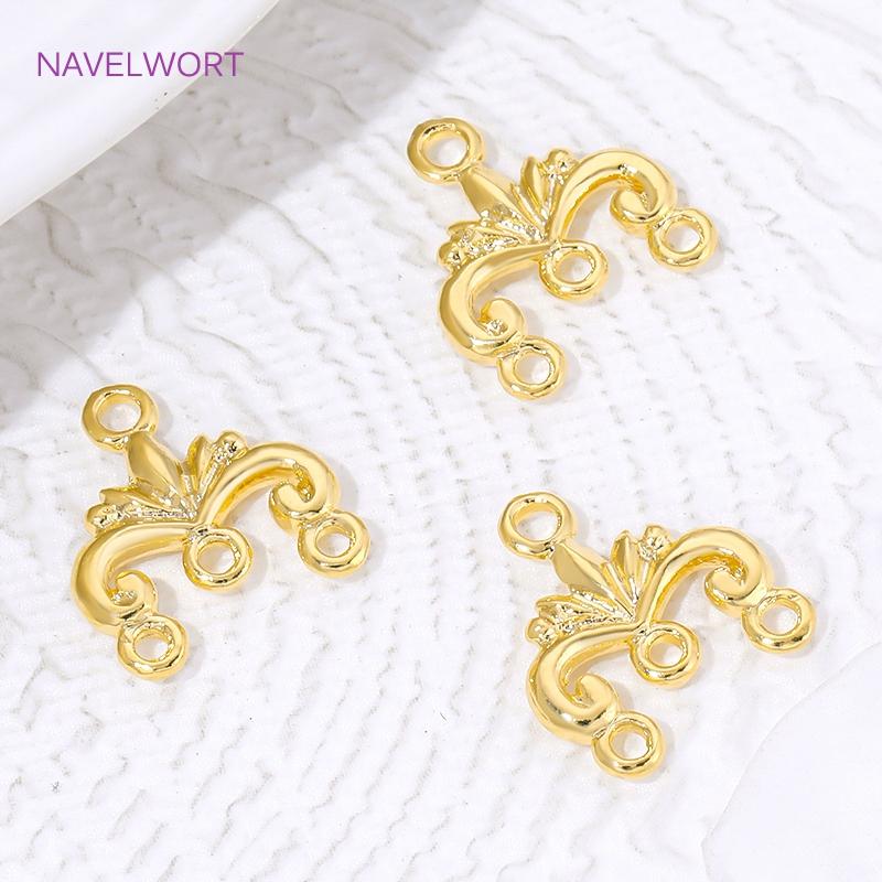 11.7mm*12.2mm 18K Gold Plated Brass Connector Charms,Connectors For Jewelry,Connector For Beads,DIY Earring Making Findings