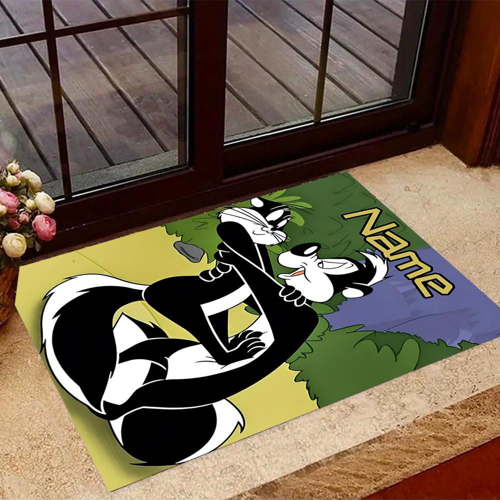 Looney Mad Scientist's Experiment Customize Your Name Floor Mat Suitable for Dormitory Living Rooms Foyer Outdoor Antislip Carpet Decorate Offices