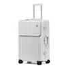 Front-Opening Carry-On Luggage with Charging Port & Foldable Cup Holder