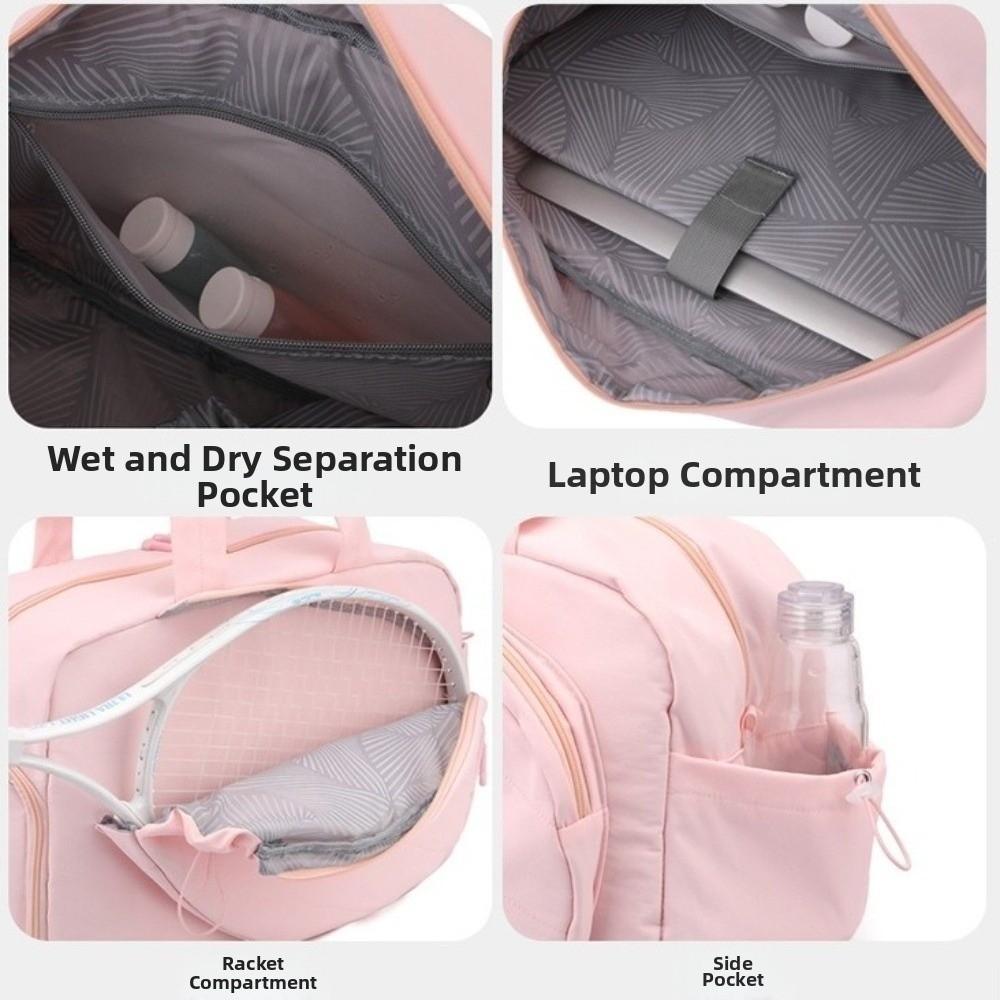 Solid Color Tennis Racket Bag Waterproof Tennis Crossbody Bag Racket Storage Travel Handbag Travel