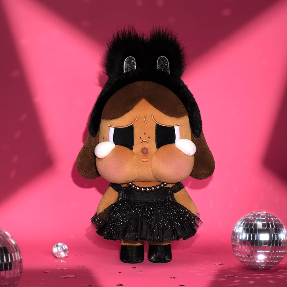 Pop Mart Crybaby Shiny Shiny Plush Toy Black 20cm Soft Stuffed Animal