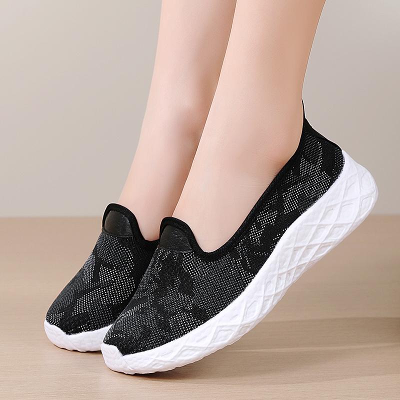 Summer Women Casual Nurse Plus Size Flats Loafers Soft Beach Walking Sports Shoes Lightweight Slip On