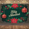 Winter Christmas Background Banner Spanish Christmas Party Decoration Xmas Tree Santa Claus Backdrop Supplies Photography Props