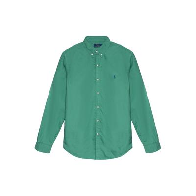 Polo Ss23 Logo Embroidered Button-Down Collar Long Sleeve Shirt Men Shirts Jade-Green 710873089-003