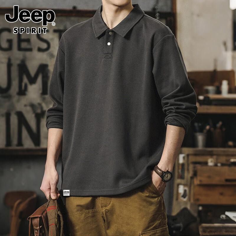 JEEP SPIRIT Men's Long Sleeve Polo Shirt