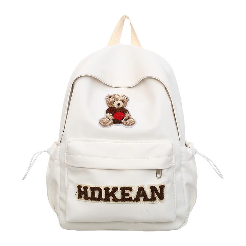 Women's Lightweight Large Capacity School Bag Bear Backpack Junior High School Student Backpack