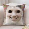 Speechless Cat Funny Cute Cushion Cover Silky Short Plush Invisible Zipper Dustproof Sofa Pillow Case For Home Decor
