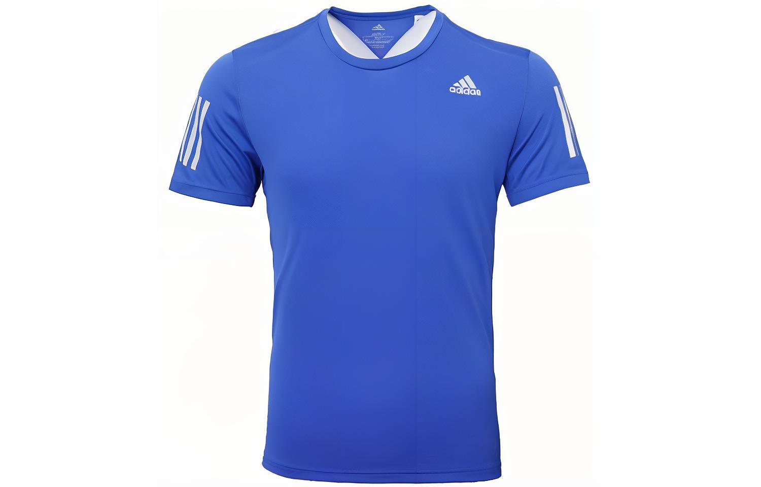 Adidas T Shirts Men s Collegiate Blue Crew Neck Moderate Straight Fit DM2812 XXL