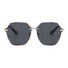 Frameless Cut-Edge Gradient Sunglasses for Women Trendy UV400 Protection Fashion Shades with Anti-Glare Lens