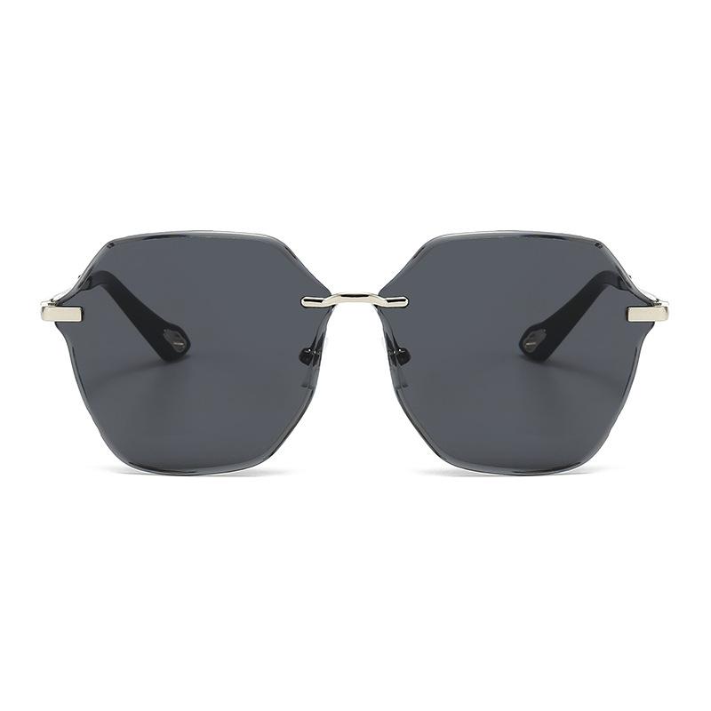 Frameless Cut-Edge Gradient Sunglasses for Women Trendy UV400 Protection Fashion Shades with Anti-Glare Lens