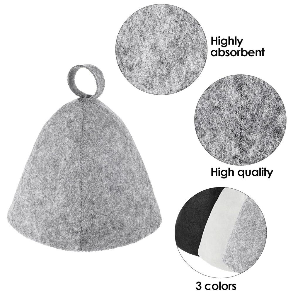 Sauna Hat for Men Women Wool Sauna Hat Vaporarium Cap Russian Banya Cap for Bath House Accessories