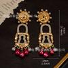 Middle Aged High-end Earrings Xiapa Runway Style Sun Eye Lock Pearl Exaggerated Personality Feel