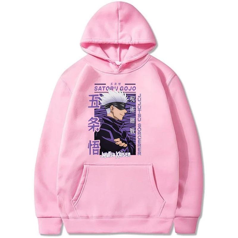

Anime Gojo Satoru High Quality Men s and Women s Hoodie Fashion Y2k Harajuku Street Sweatshirt XXXL рожевий