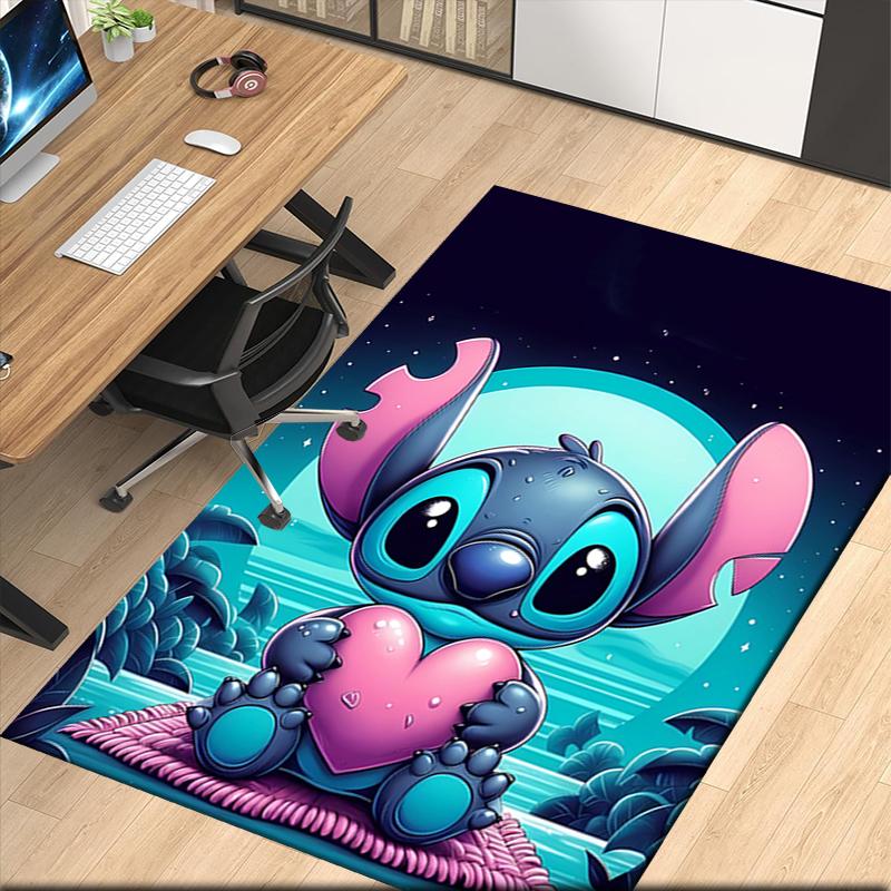 Stitch Printed Carpet, for Office Chair Living Room Bedroom Kitchen Room Decor Gifts.