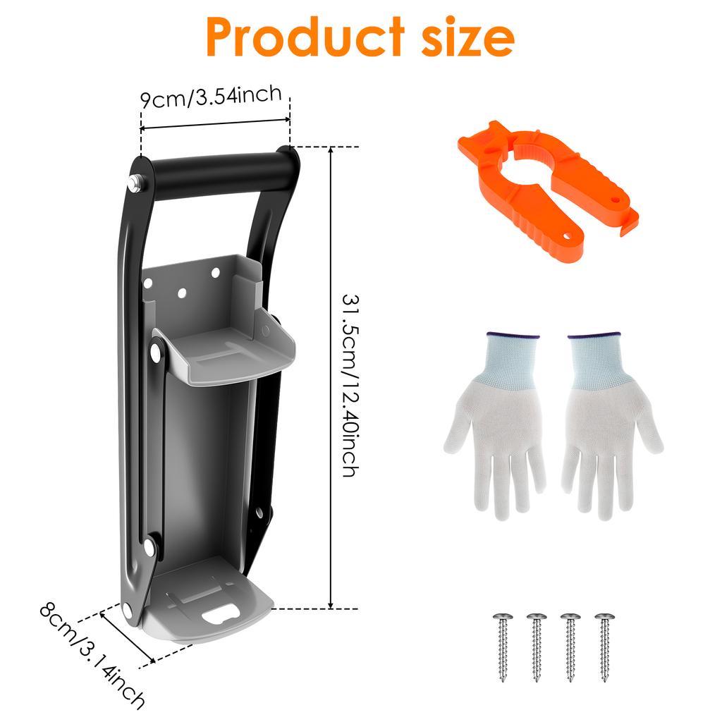 Aluminum Can Crusher & Bottle Opener Heavy Duty Metal Wall Mounted Soda Beer Can Smasher Eco-Friendly Recycling Kitchen Tool