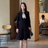 French Black Hepburn Style Plus Size Dress - Autumn/Winter 2025 Waist-Hugging Slimming Loose Fit