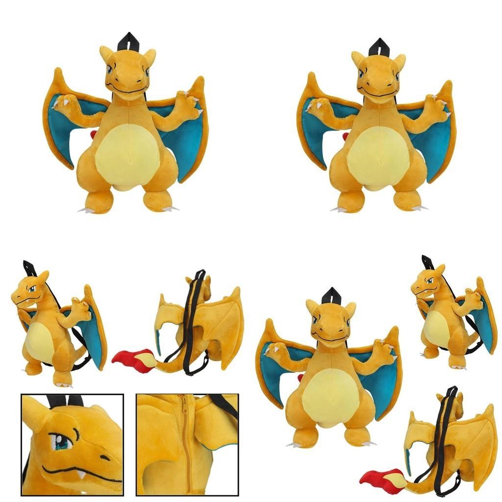 Cute Cartoon Backpack With Gengui And Charizard For Kids, Plush Toy Bag For Kindergarten