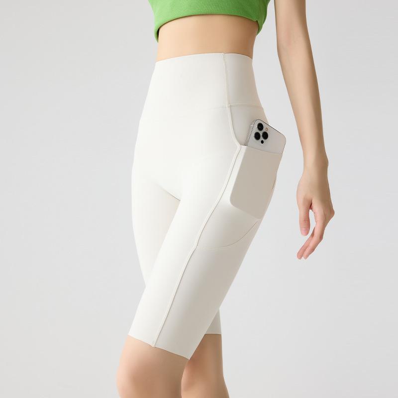 Women's High Waist Biker Shorts With Pockets Quick Dry 5 Inch Shark Workout Yoga Cycling Shorts
