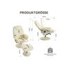 Fauteuil De Massage Avec Fonction Inclinable, Chauffage Et Repose-pieds, Fauteuil TV Relax En Tissu PU, Rotation À 360°, Beige