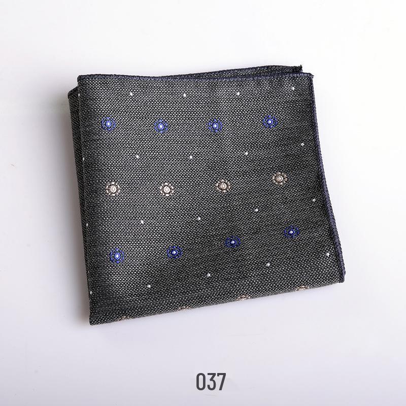 Men's British Pattern Pocket Square - Suit Wedding Banquet Accessory, Polyester Cotton Handkerchief.
