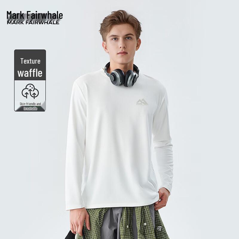 Mark Fairwhale Men's Vintage Loose Fit Waffle Knit Long Sleeve T-Shirt